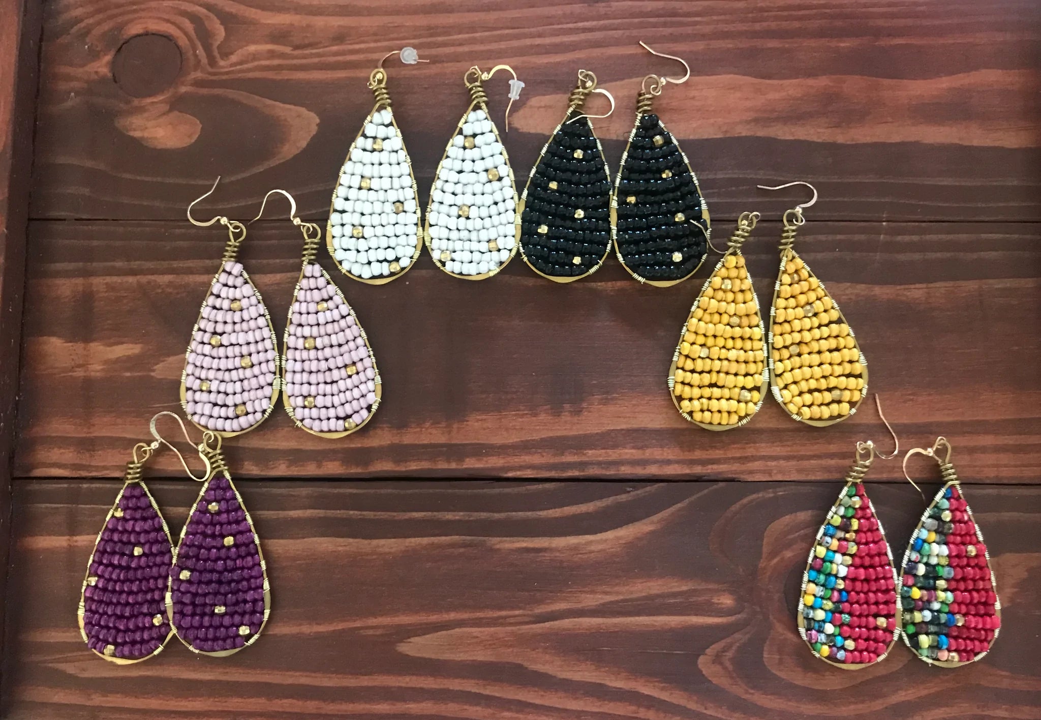 Teardrop Earrings-Large Yellow