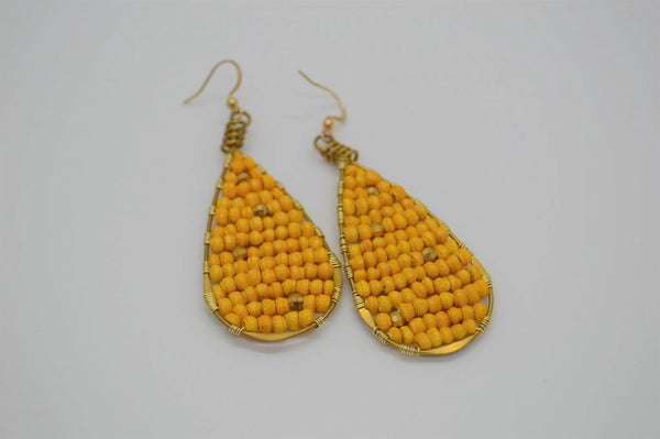 Teardrop Earrings-Large Yellow