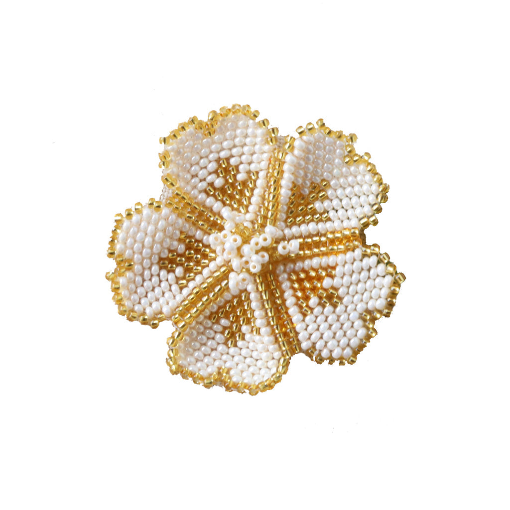 Pearl Hibiscus Floral Pin